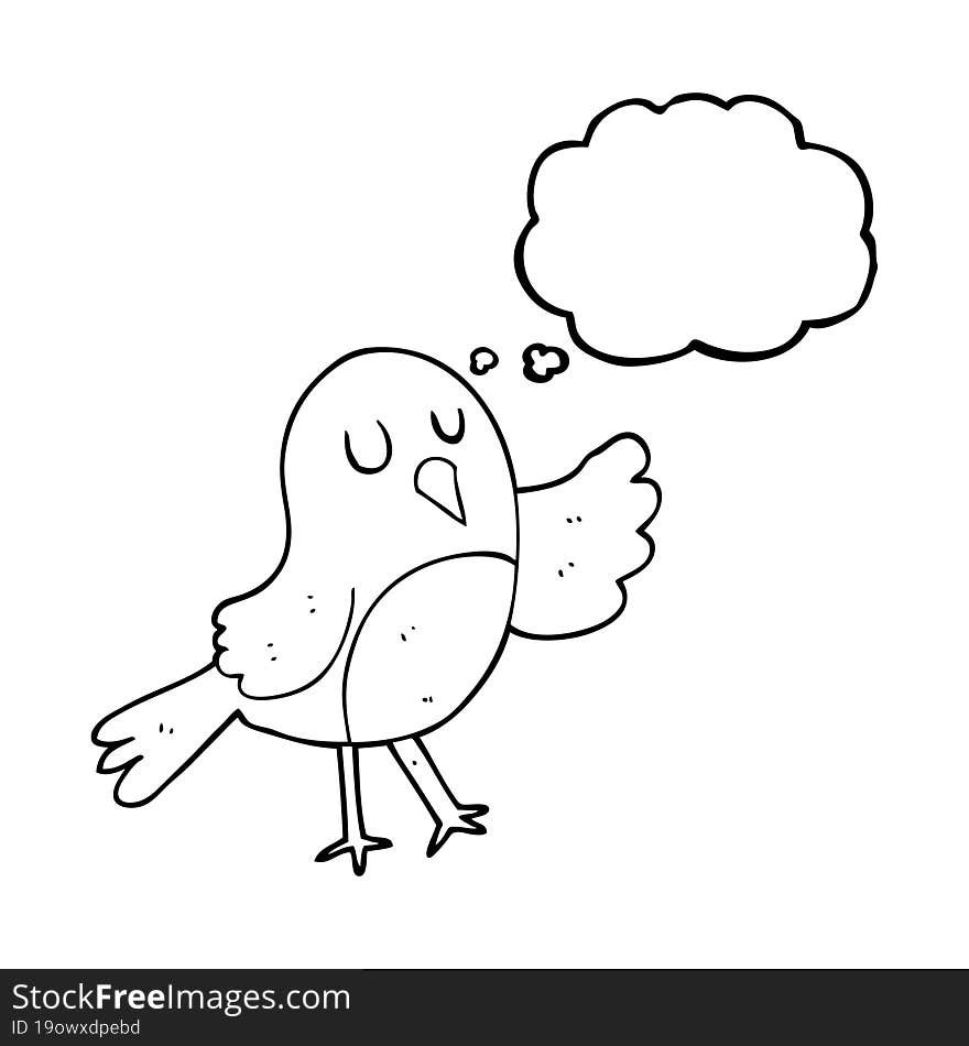 Thought Bubble Cartoon Bird