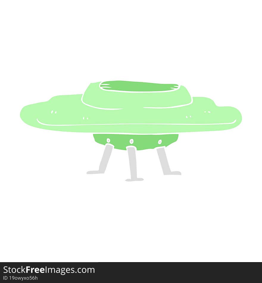 flat color illustration of a cartoon flying saucer