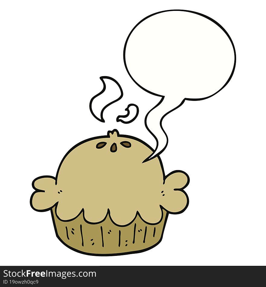 cartoon pie and speech bubble