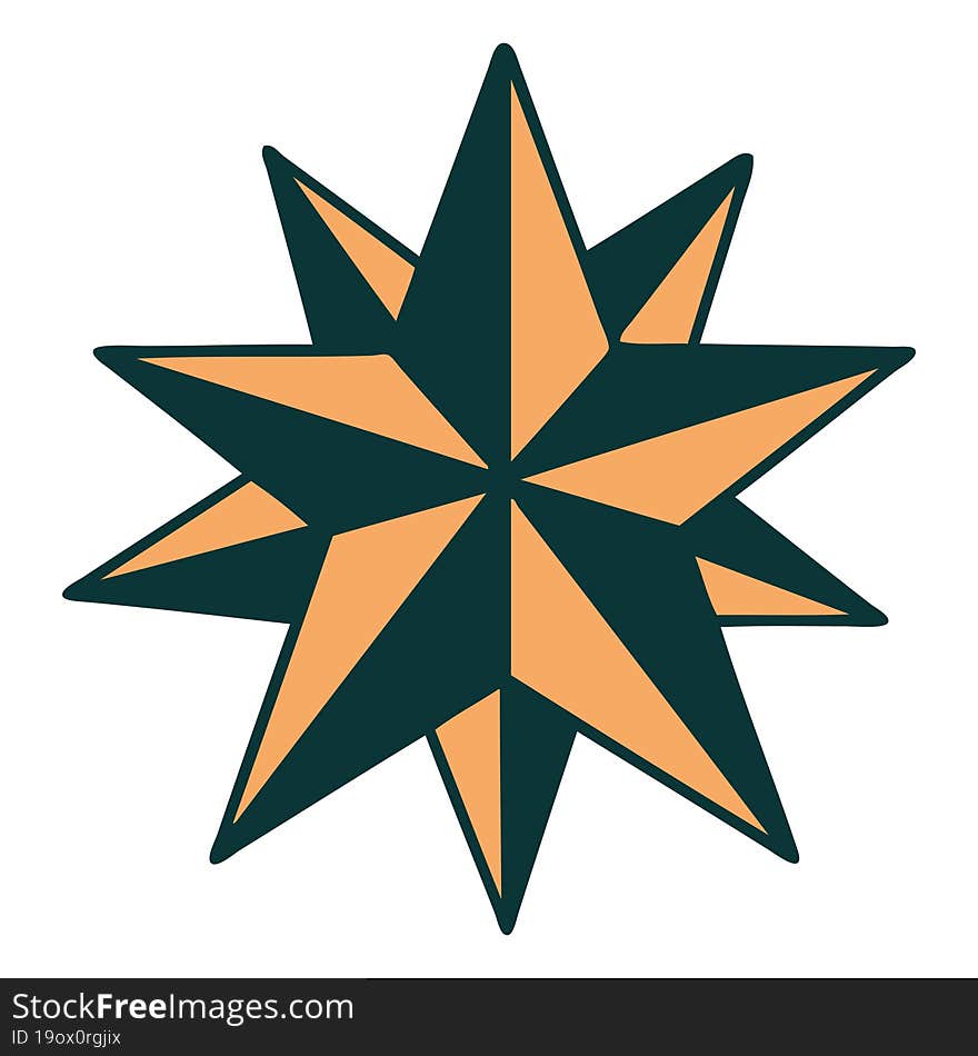 iconic tattoo style image of a star. iconic tattoo style image of a star