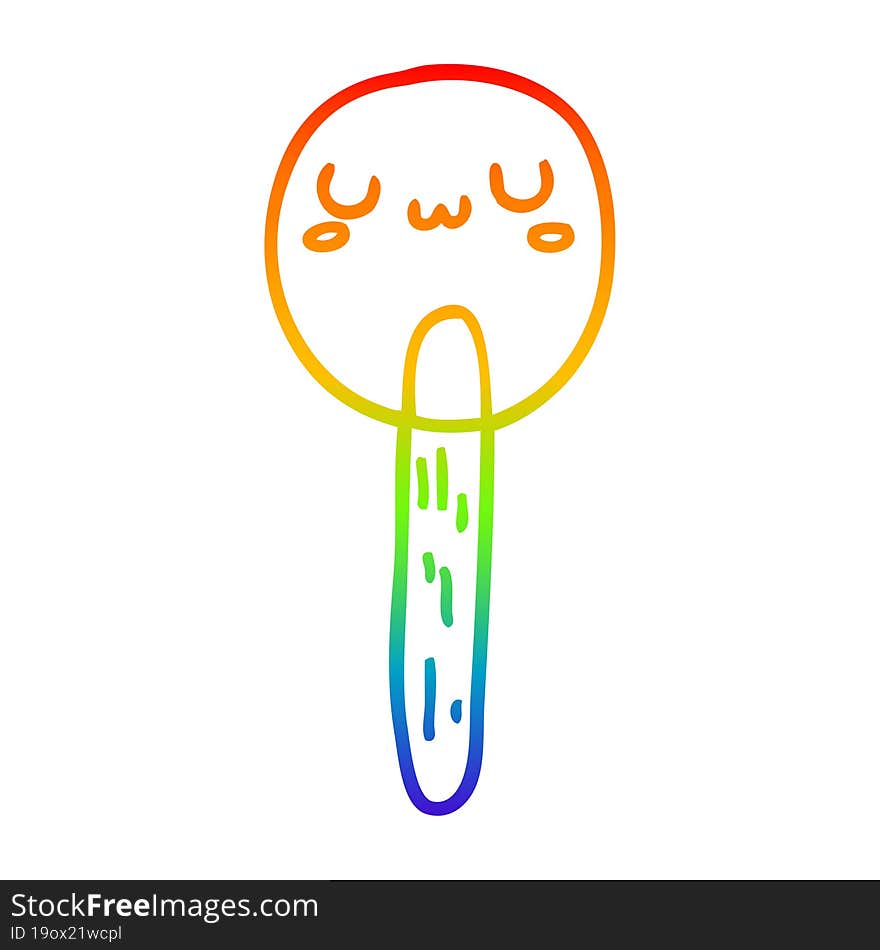 rainbow gradient line drawing cartoon lollipop