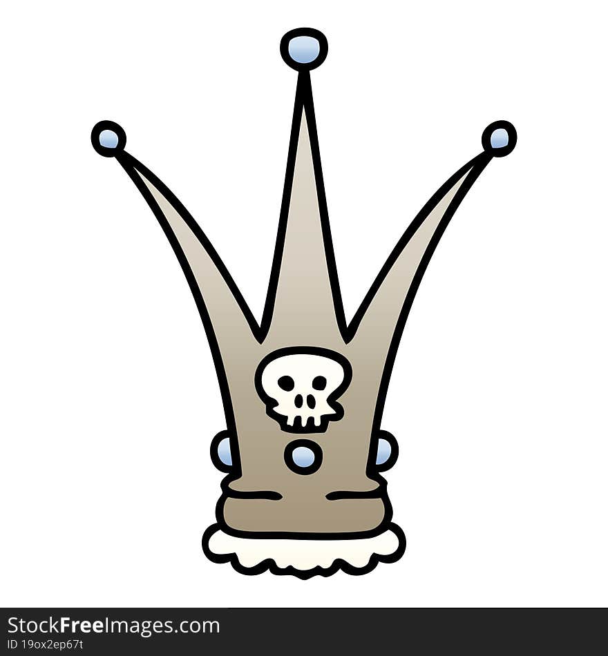 quirky gradient shaded cartoon death crown