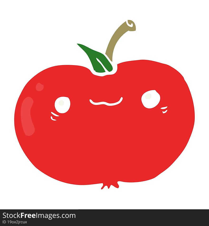 flat color style cartoon apple