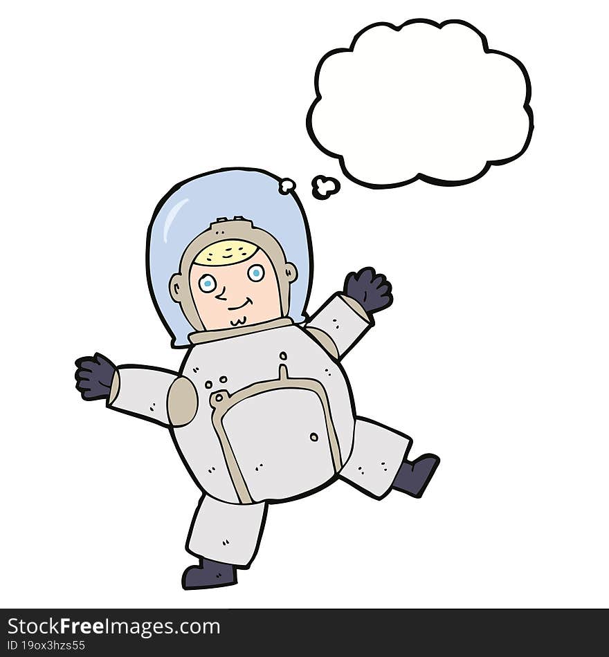 cartoon astronaut with thought bubble