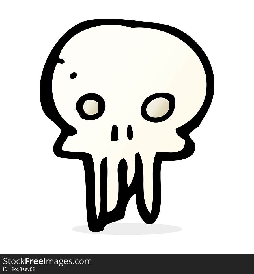 cartoon spooky skull symbol