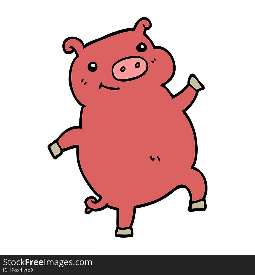 Cartoon Dancing Pig