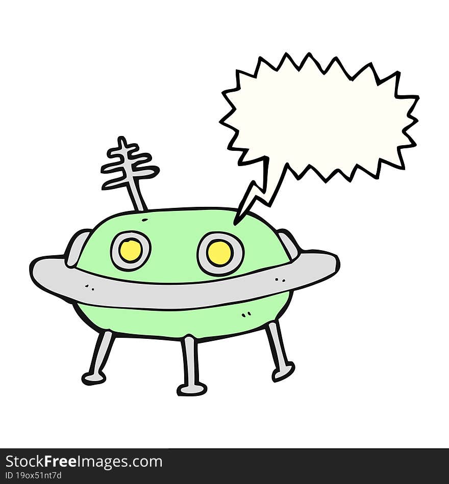 speech bubble cartoon alien spaceship