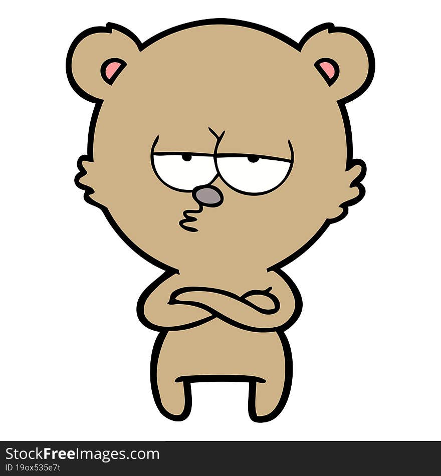 bored bear cartoon. bored bear cartoon