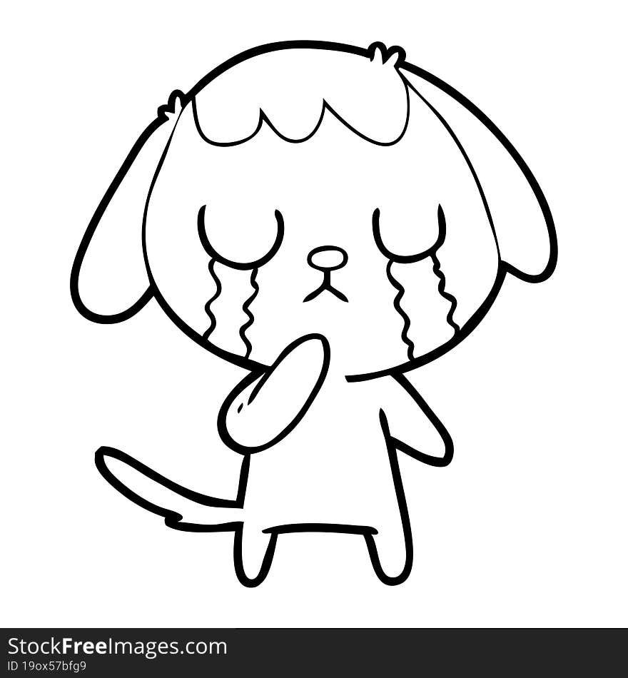 cute cartoon dog crying. cute cartoon dog crying