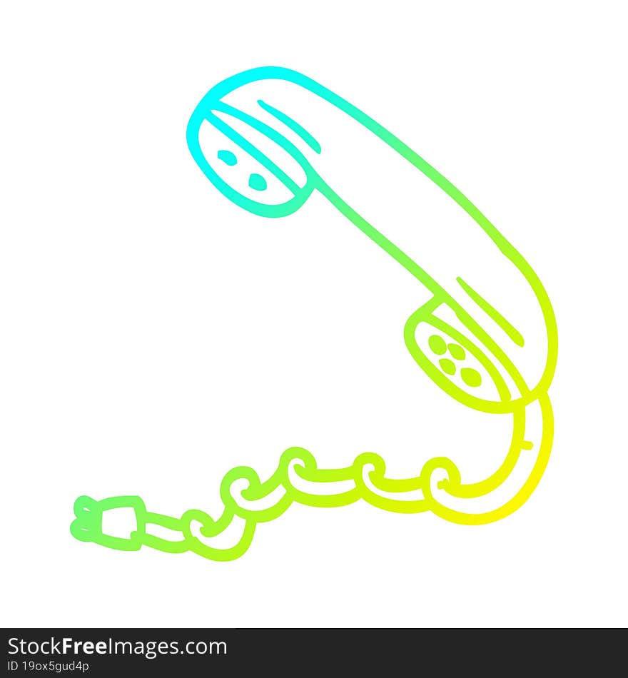 cold gradient line drawing cartoon phone handset