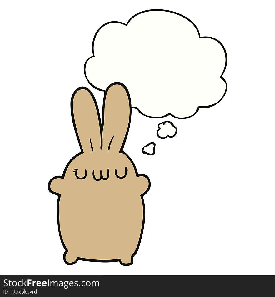 cartoon rabbit and thought bubble