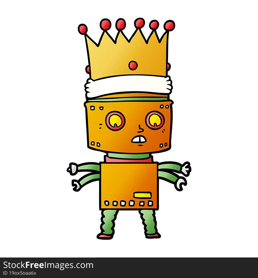 cartoon robot king. cartoon robot king