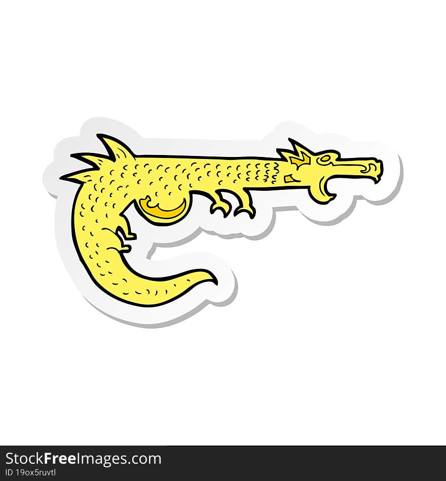 sticker of a cartoon medieval dragon