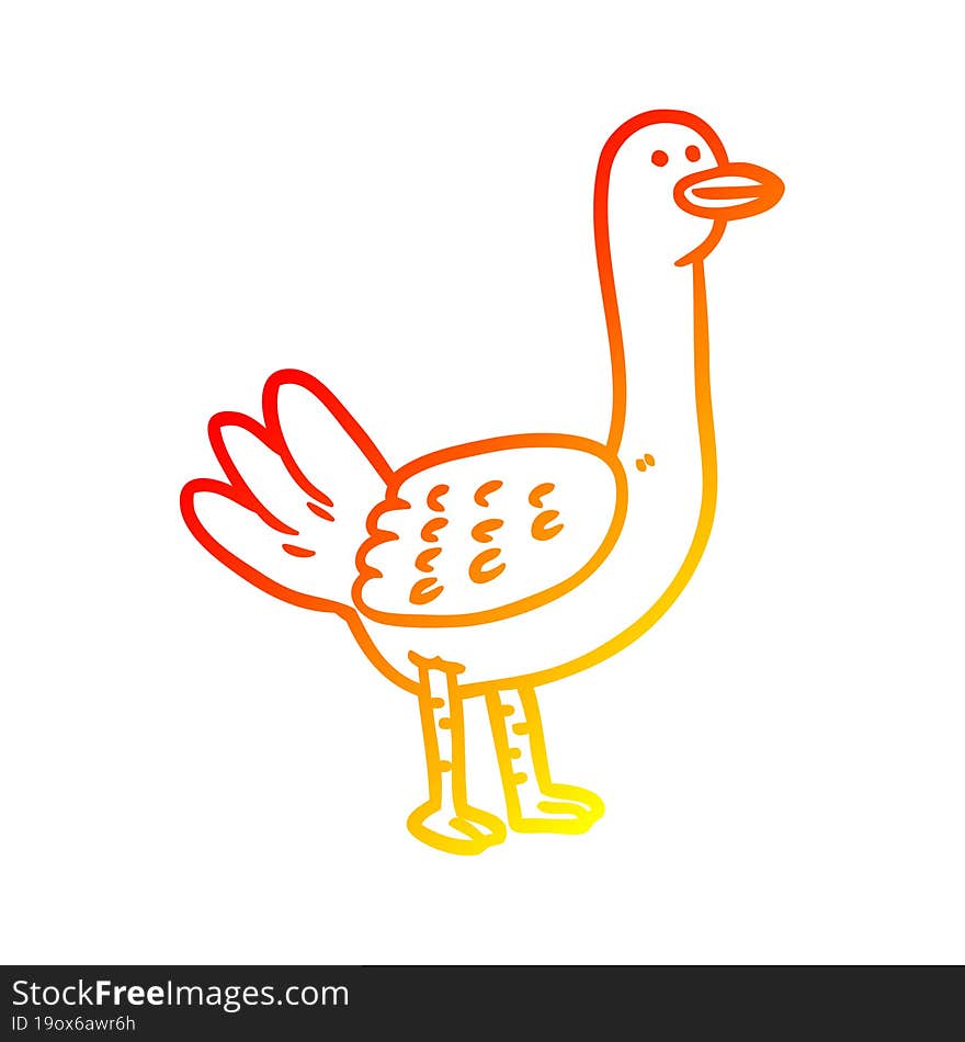 warm gradient line drawing Cartoon bird