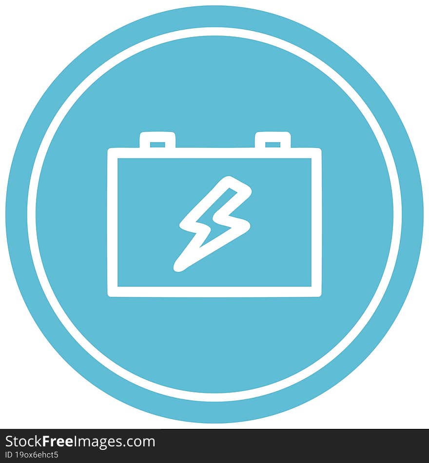 industrial battery circular icon