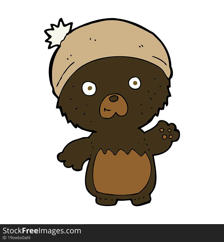 Cartoon Cute Teddy Bear In Hat