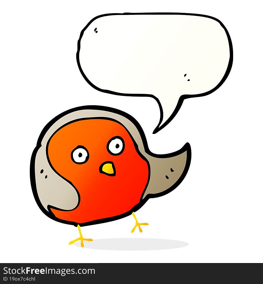 cartoon robin with speech bubble