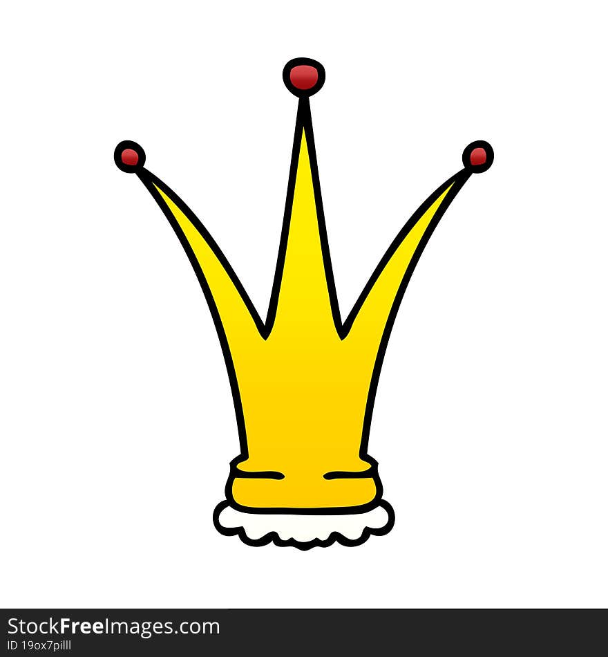 Quirky Gradient Shaded Cartoon Gold Crown