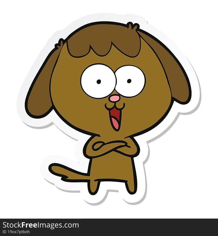 Sticker Of A Cute Cartoon Dog