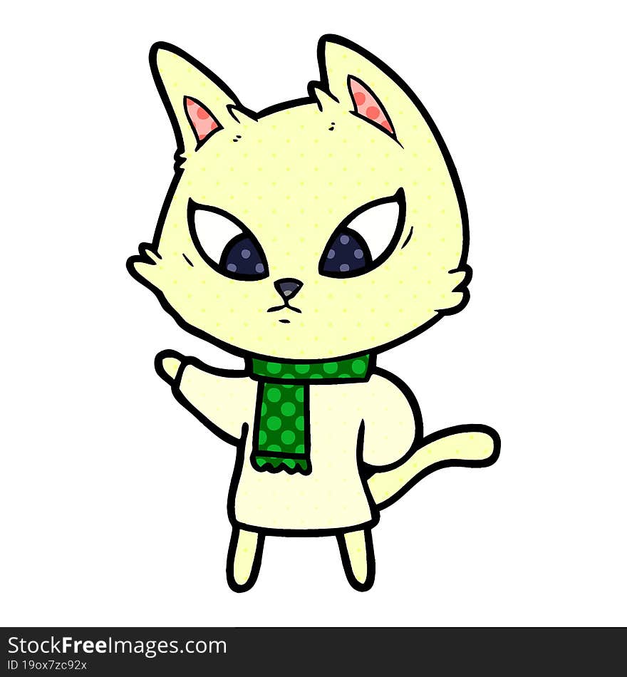 confused cartoon cat. confused cartoon cat