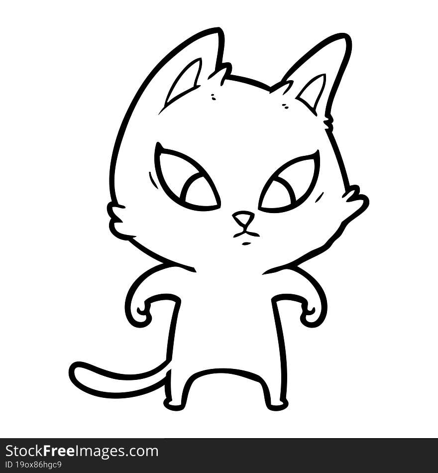 confused cartoon cat. confused cartoon cat