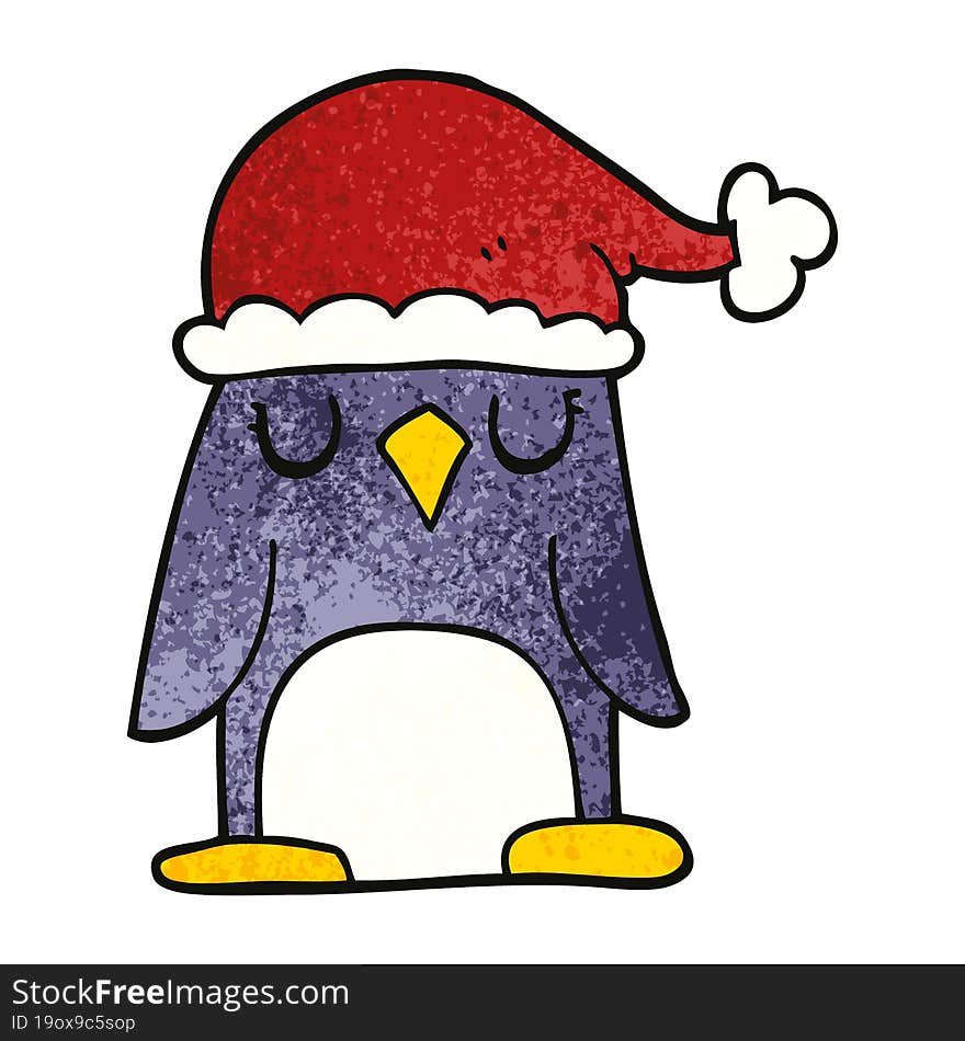 Cartoon Doodle Christmas Penguin