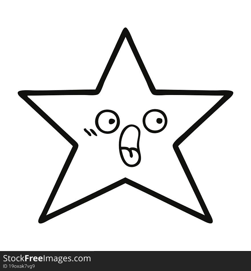 line drawing cartoon star fish