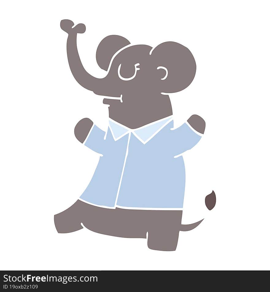 cartoon doodle standing elephant