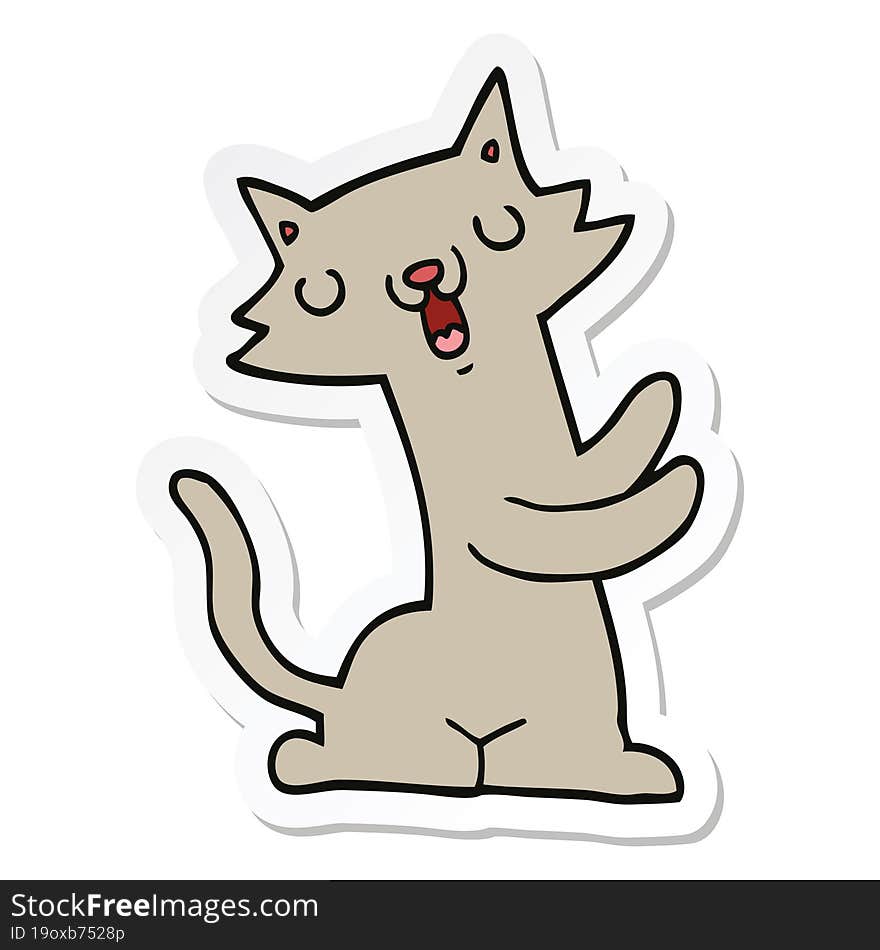 sticker of a cartoon cat