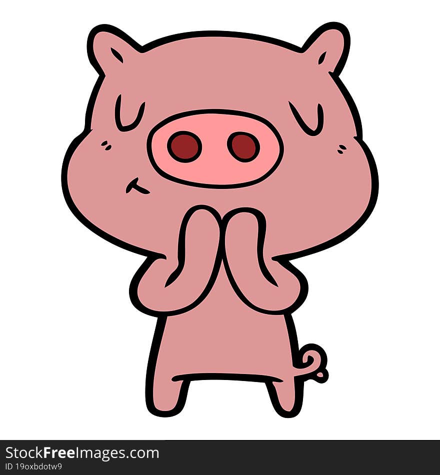 cartoon content pig. cartoon content pig