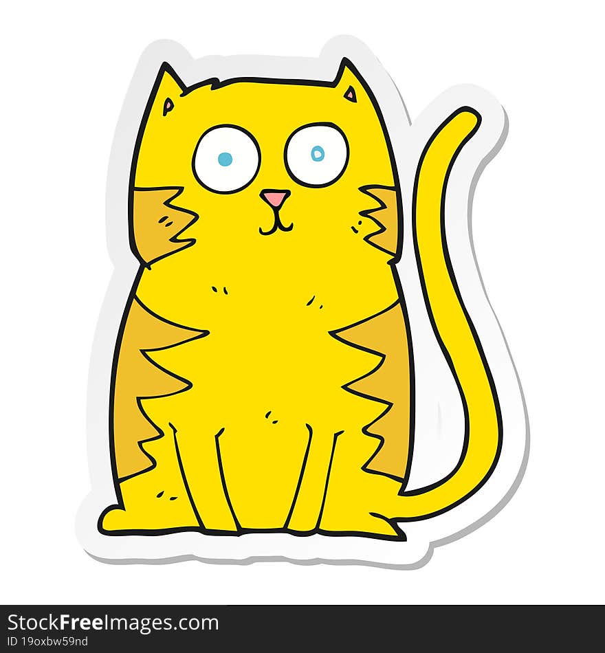 sticker of a cartoon cat