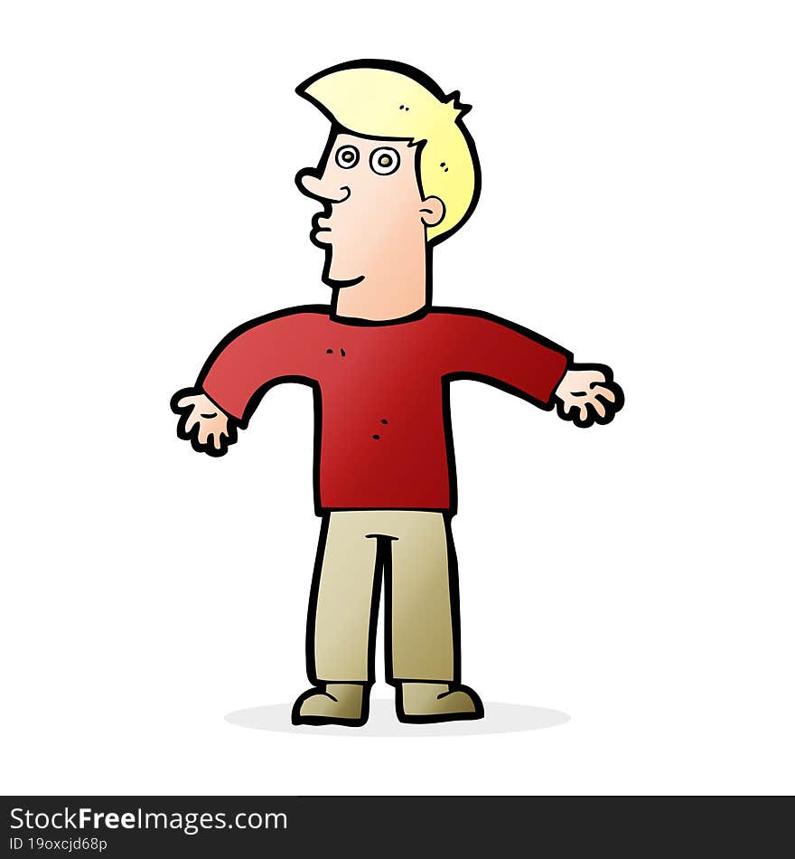 Cartoon Man Shrugging Shoulders