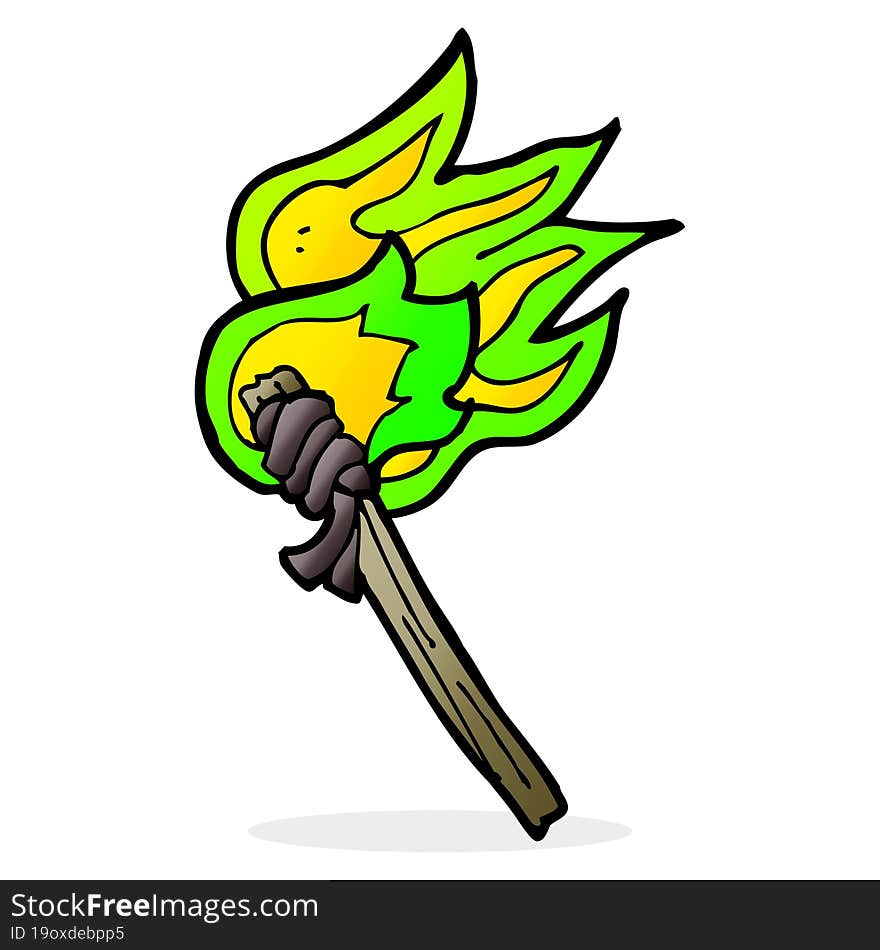 cartoon burning torch