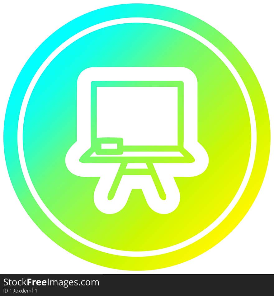 School Blackboard Circular In Cold Gradient Spectrum