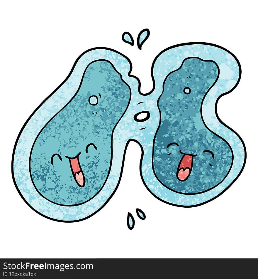 cartoon cell dividing. cartoon cell dividing