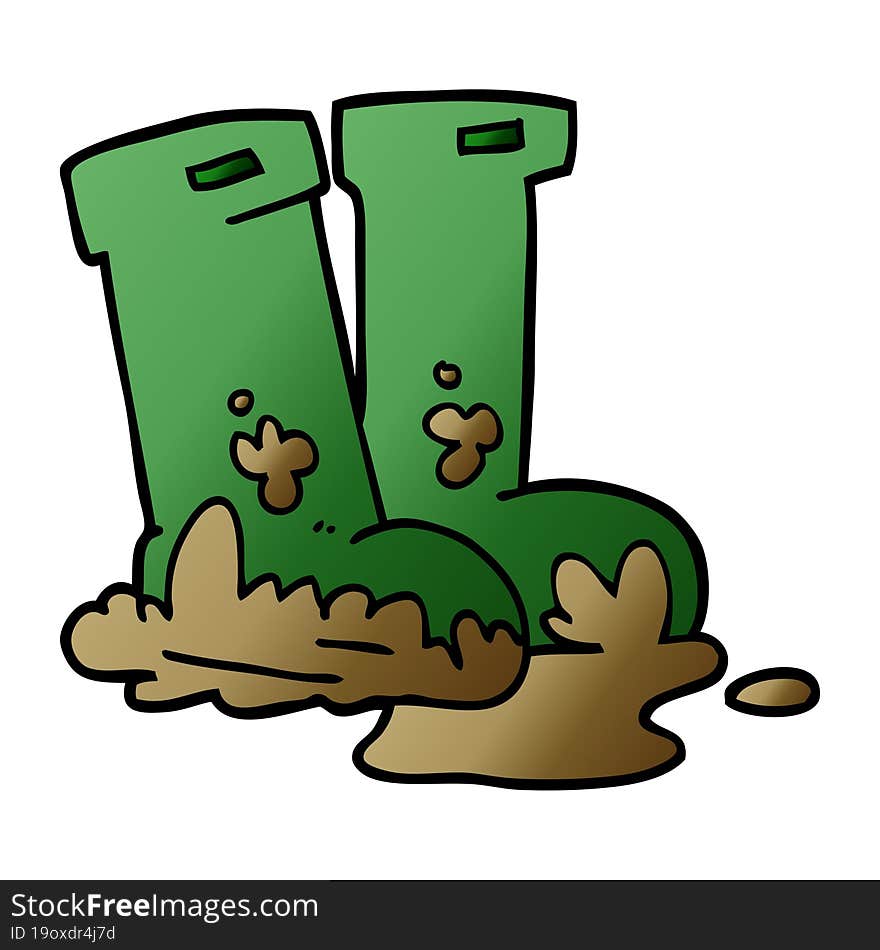 Cartoon Doodle Wellingtons