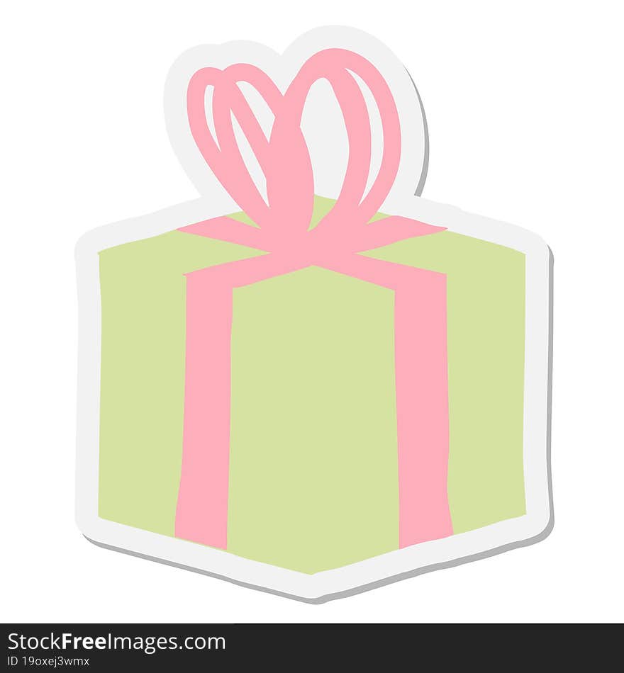 wrapped gift sticker