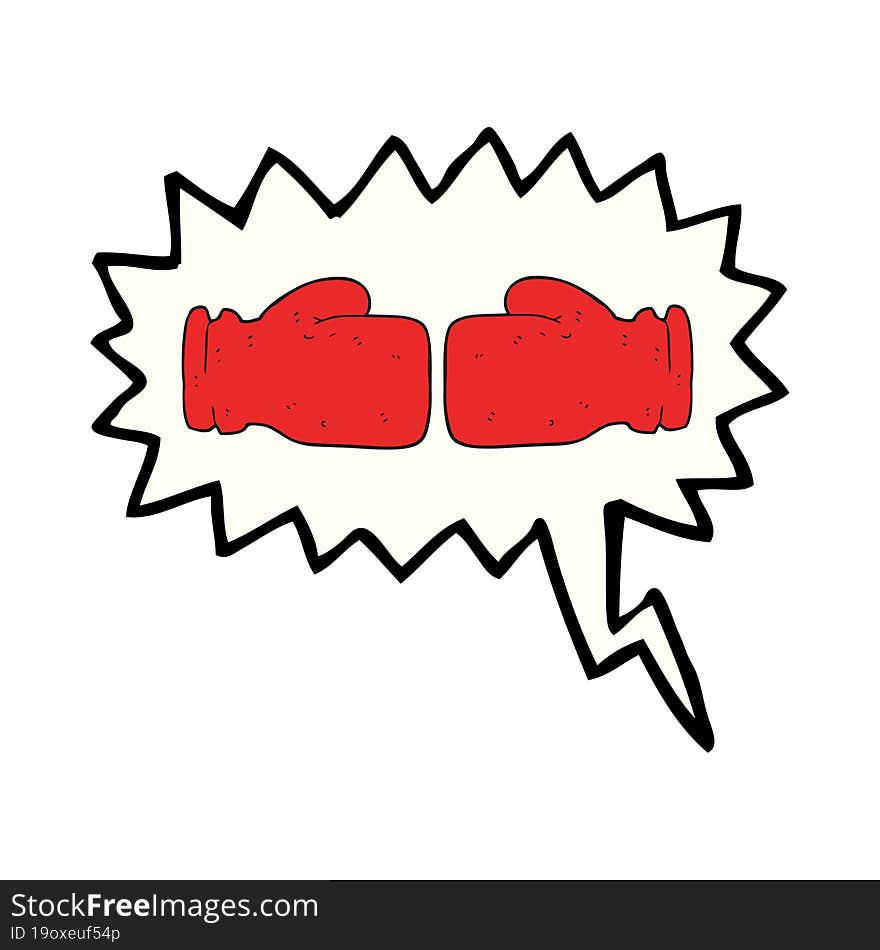 speech bubble cartoon boxing glove