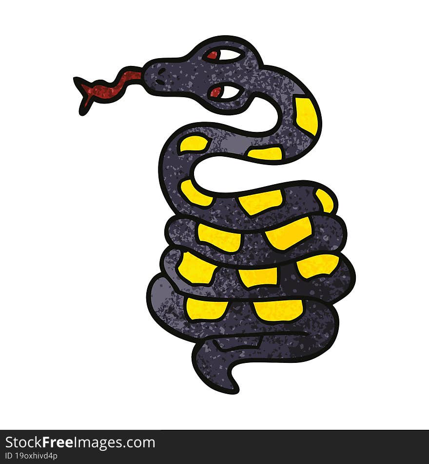 cartoon doodle poisonous snake