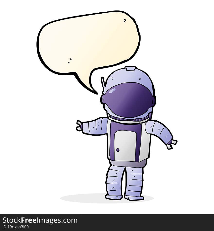 cartoon astronaut with speech bubble