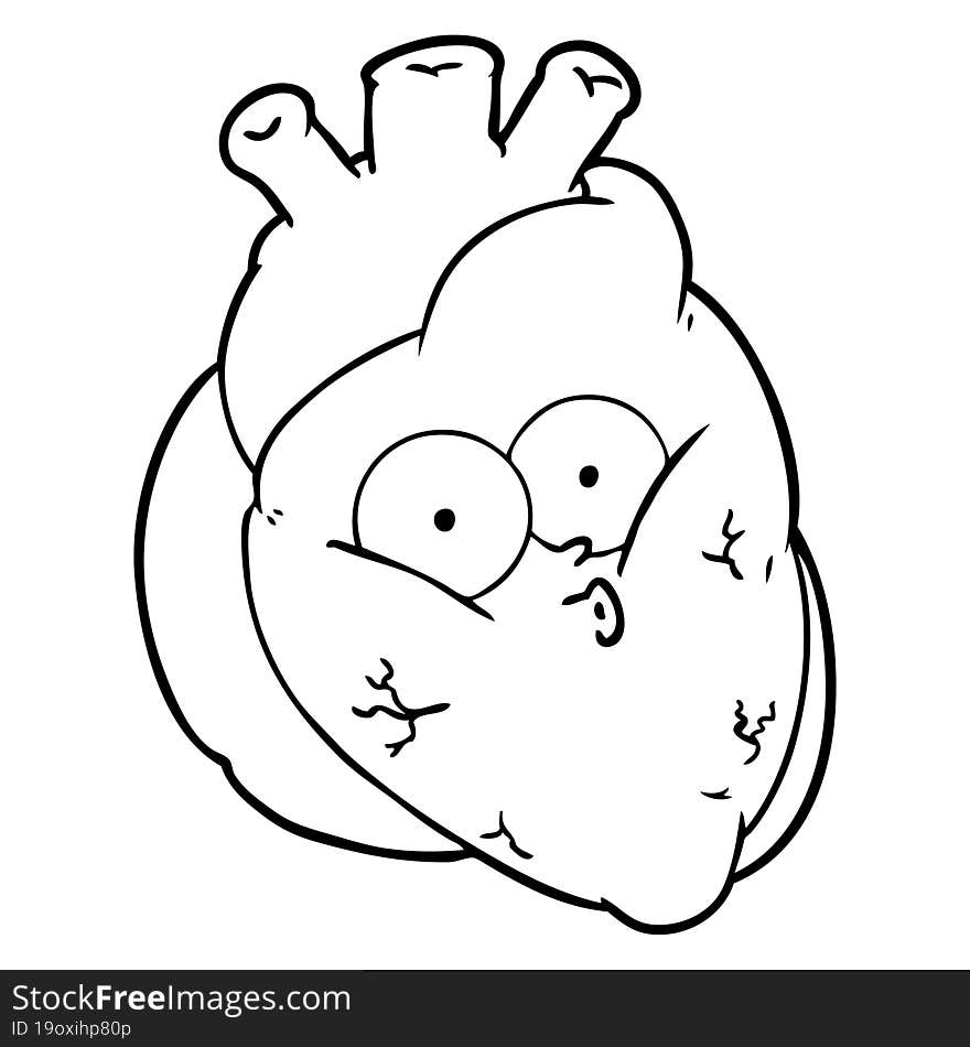 cartoon curious heart. cartoon curious heart