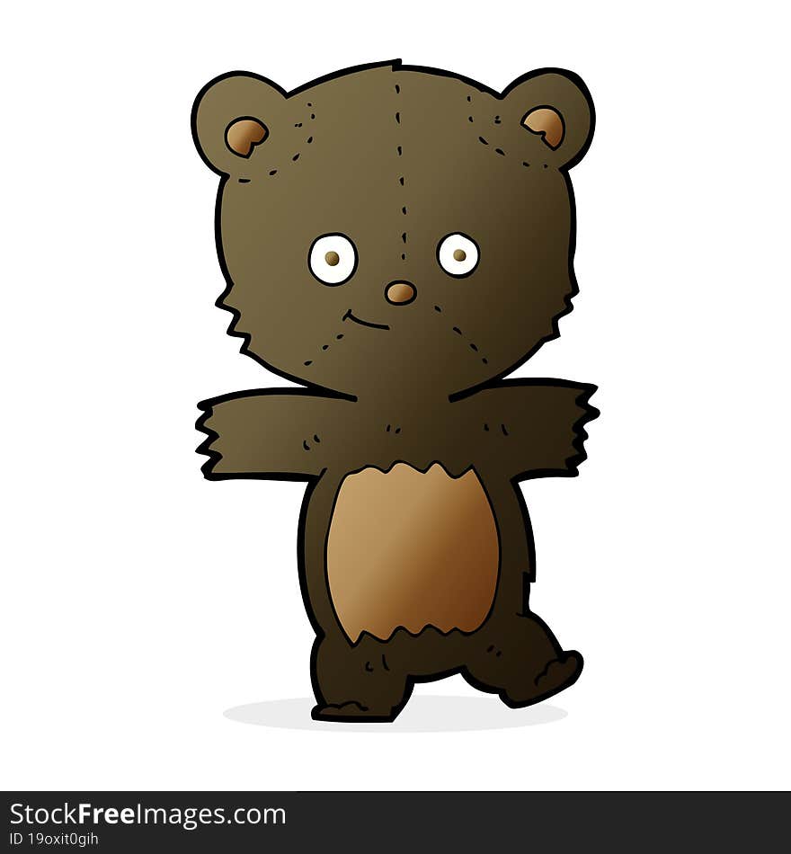 cartoon cute black teddy bear. cartoon cute black teddy bear