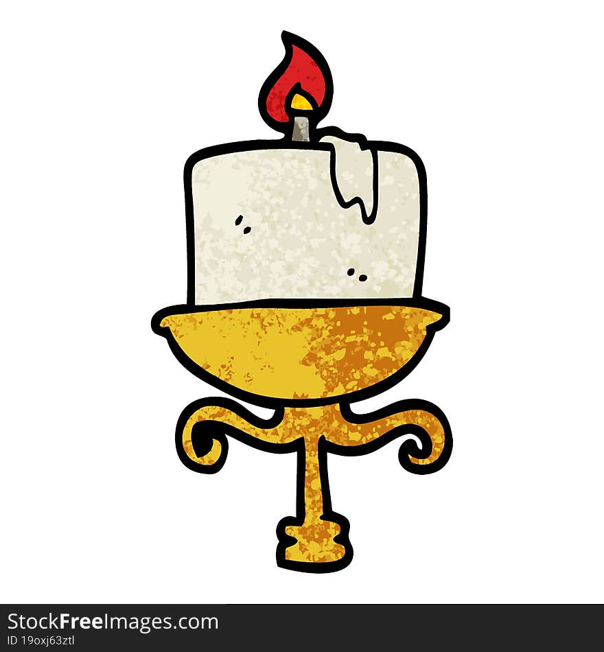 grunge textured illustration cartoon old candlestick