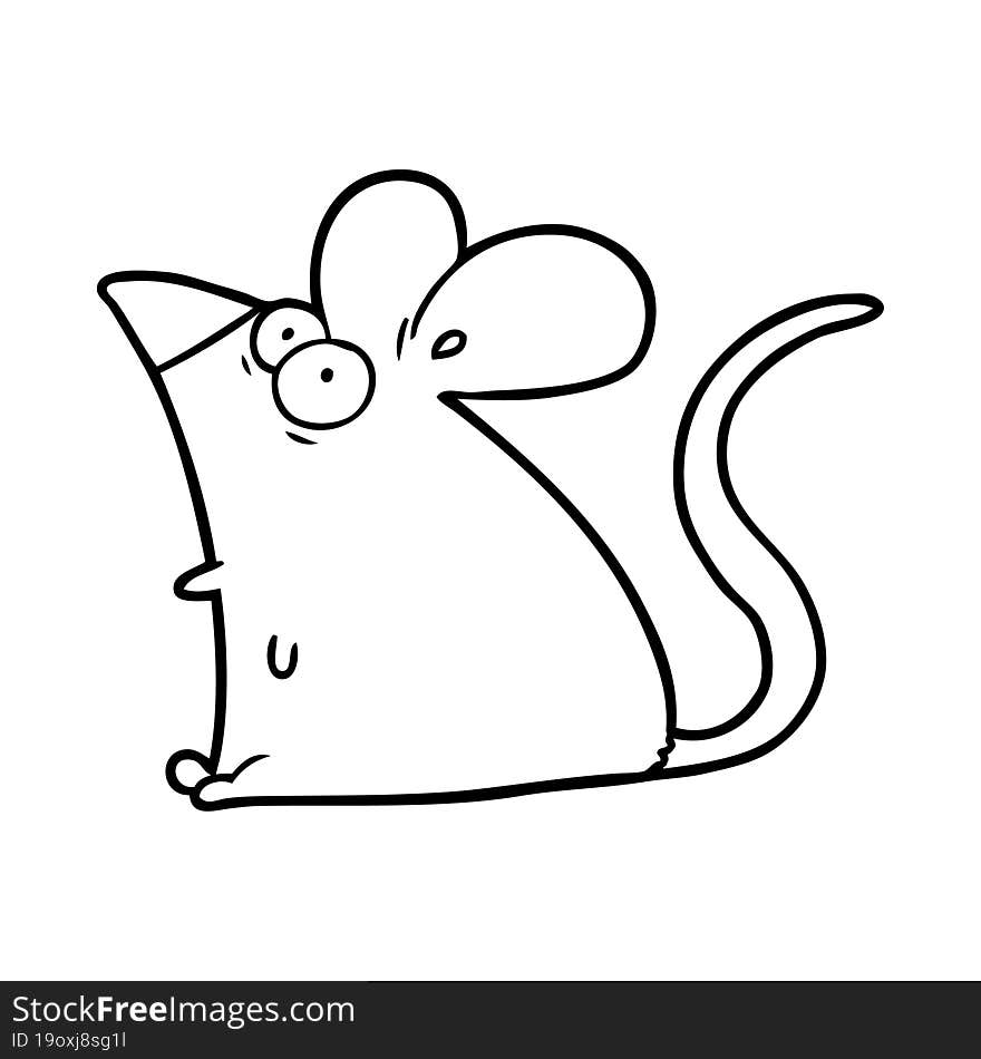 cartoon frightened mouse. cartoon frightened mouse