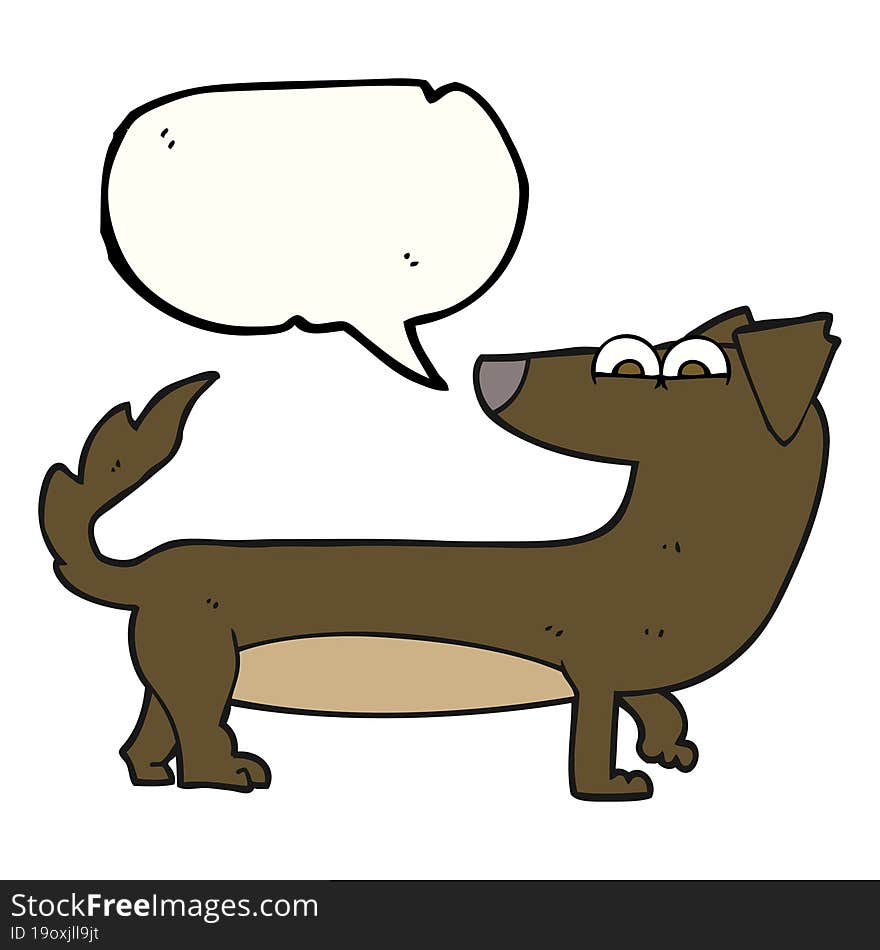 freehand drawn speech bubble cartoon dog