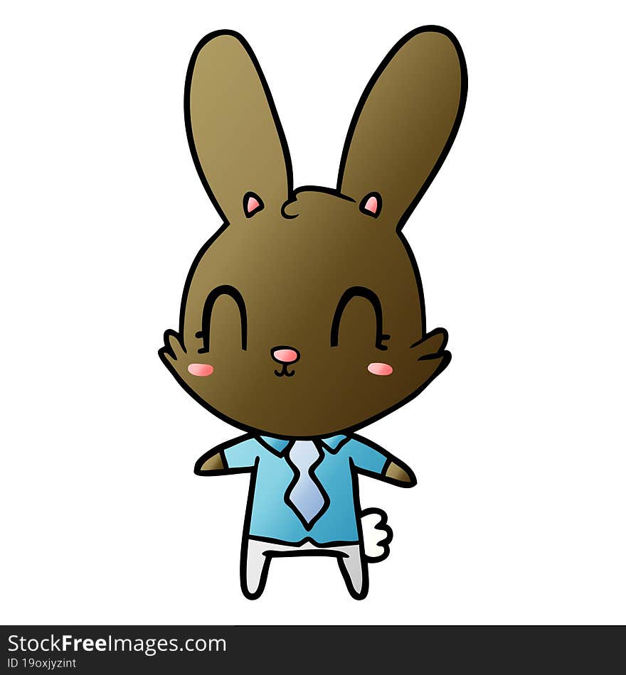 cute cartoon rabbit in shirt and tie. cute cartoon rabbit in shirt and tie