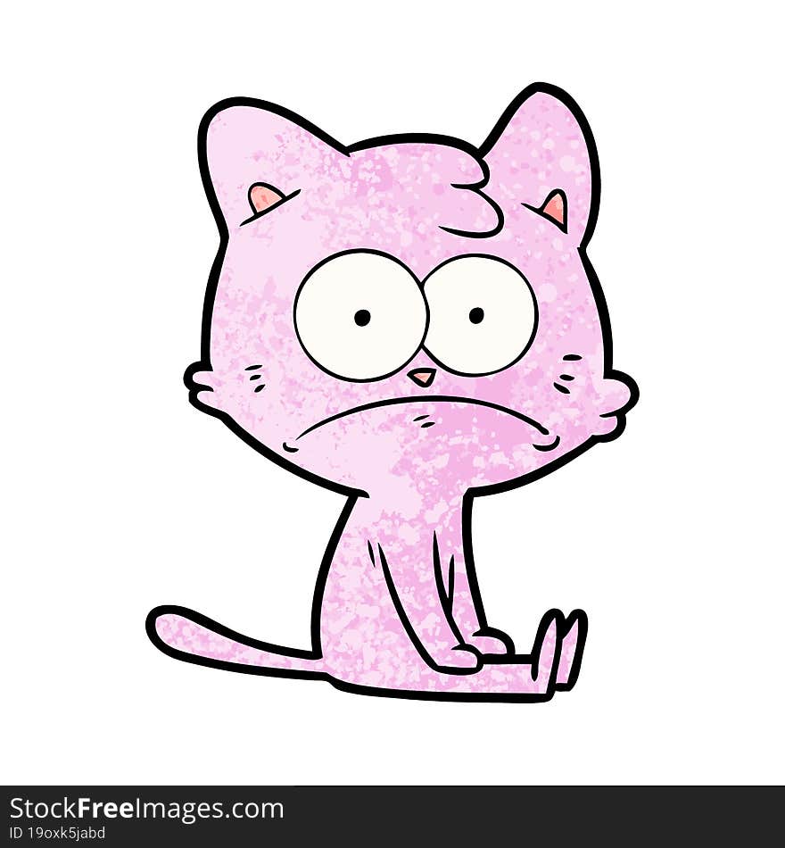 cartoon nervous cat. cartoon nervous cat