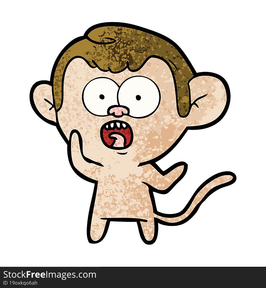 cartoon shocked monkey. cartoon shocked monkey