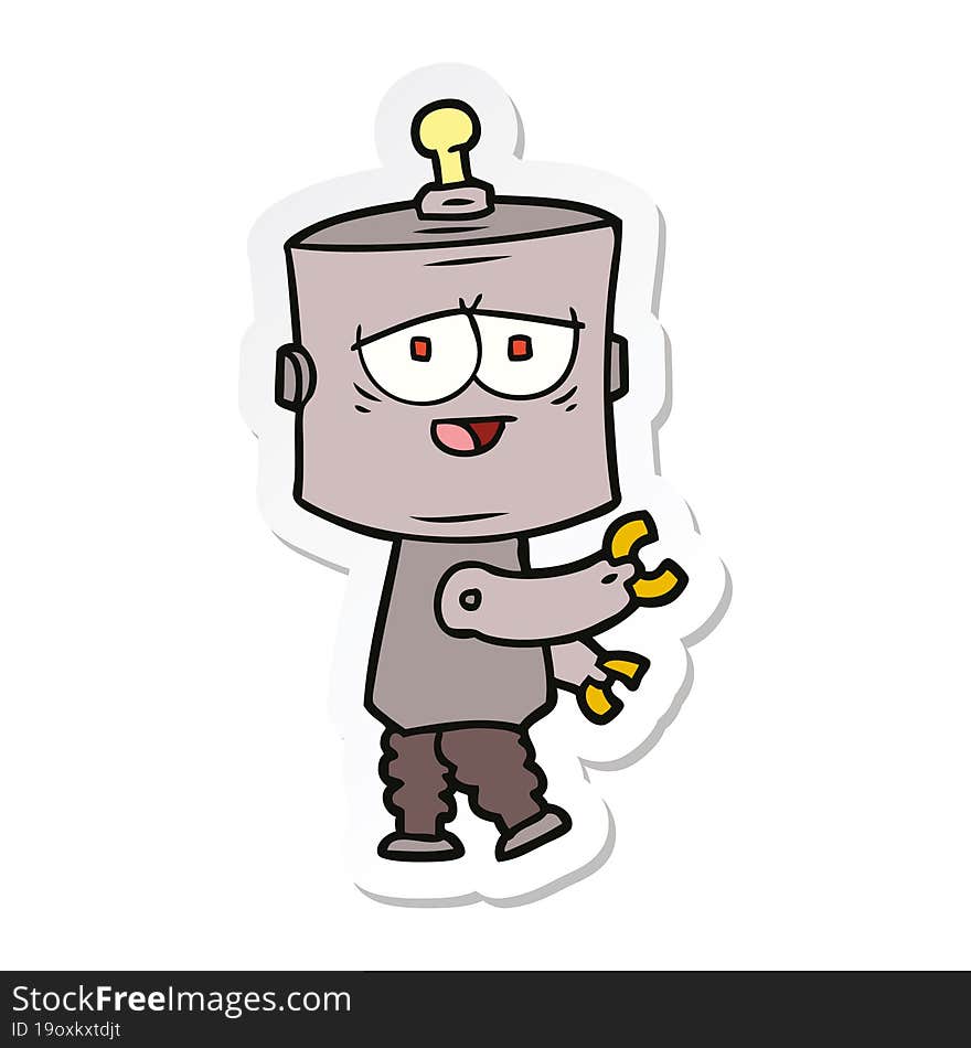 sticker of a cartoon robot