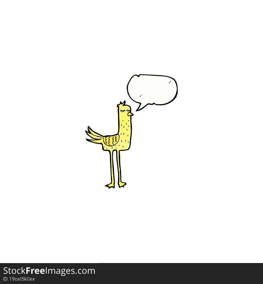 cartoon bird with speech bubble